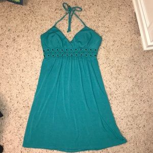 Teal halter dress